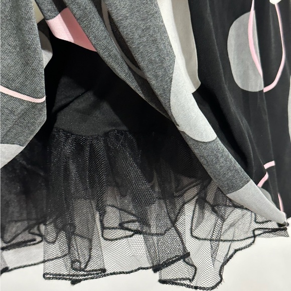 Ruby Rox Black Pink White Gray Polka Dot Tulle Hem Dress Vintage Y2K Size Small - Picture 3 of 7
